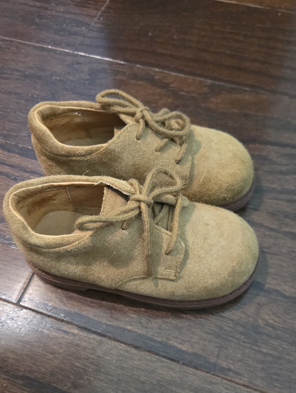 Jumping Jacks Kids Suede Lace-Up Shoes in Tan